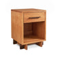 Modern American 1-Drawer Nightstand by Vermont Furniture Designs with enclosed shelf, showcasing solid wood craftsmanship and sleek design.