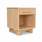 Handcrafted Modern American 1-Drawer Enclosed Shelf Nightstand by Vermont Furniture Designs, featuring premium wood and timeless craftsmanship.