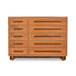 Modern American 10-drawer dresser in solid wood with dark handles, handcrafted by Vermont Furniture Designs for a sleek, elegant bedroom look.