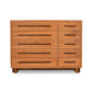 Modern American 10-Drawer Dresser #2 by Vermont Furniture Designs, handcrafted from solid wood with dark handles and a sleek, contemporary finish.