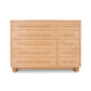 Modern American 10-Drawer Dresser #2 by Vermont Furniture Designs in light solid wood with simple handles, showcasing expert craftsmanship.