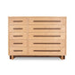 Modern American 10-Drawer Dresser by Vermont Furniture Designs with light wood finish and dark handles, expertly crafted in the USA.