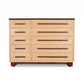 Modern American 10-drawer dresser by Vermont Furniture Designs, crafted from solid wood with a light finish and contrasting dark handles.