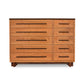 Modern American 10-Drawer Dresser by Vermont Furniture Designs with sleek handles and spacious solid wood drawers, crafted in the USA.