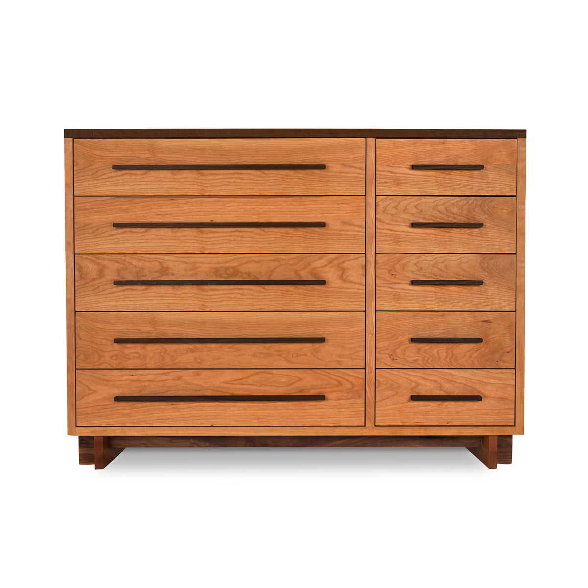 Modern American 10-Drawer Dresser by Vermont Furniture Designs with sleek handles and spacious solid wood drawers, crafted in the USA.