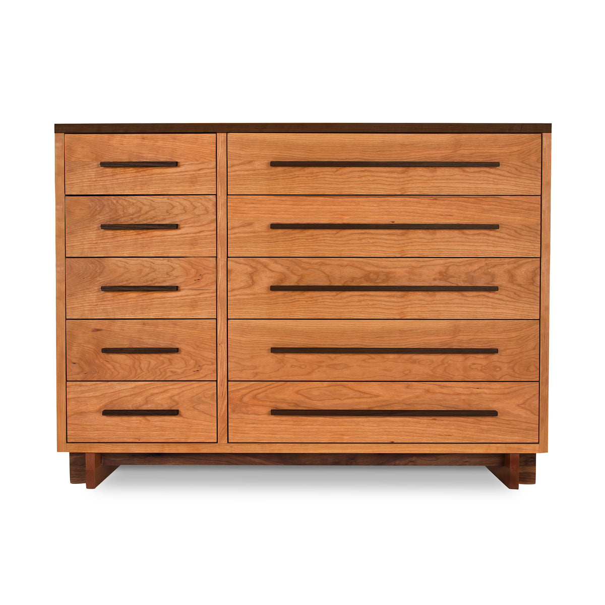 Modern American 10-Drawer Dresser #2 by Vermont Furniture Designs in solid wood, showcasing elegant lines and ample storage drawers.