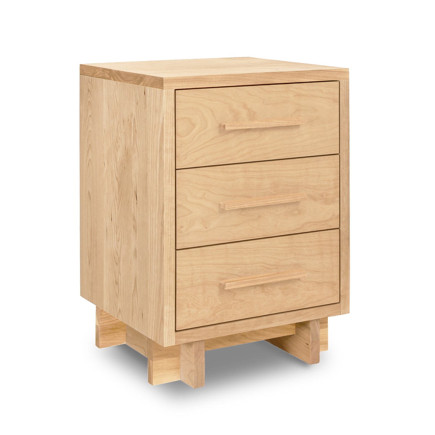 Modern American 3-Drawer Nightstand by Vermont Furniture Designs, featuring sleek handles and an eco-friendly oil finish.