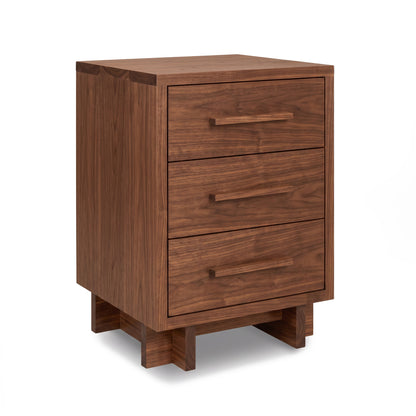 Modern American 3-Drawer Nightstand by Vermont Furniture Designs with sleek lines and handcrafted, solid wood construction.