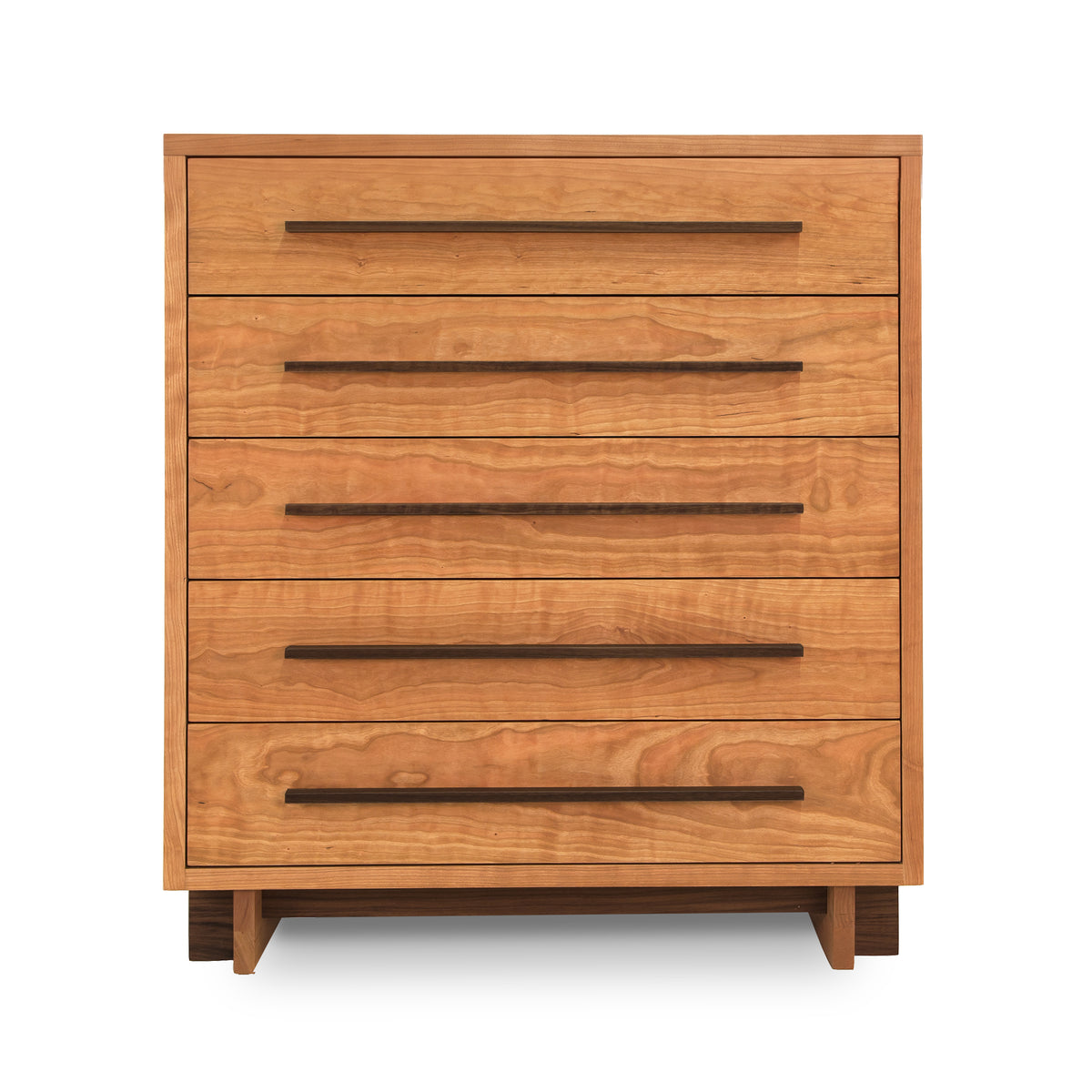 Modern American 5-Drawer Chest by Vermont Furniture Designs, featuring sleek lines and flat handles, crafted in the USA.
