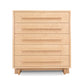 Modern American 5-Drawer Chest by Vermont Furniture Designs, crafted in light wood with flat handles, showcasing high-quality American craftsmanship.