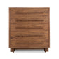 Vermont Furniture Designs Modern American 5-Drawer Chest featuring sleek handles and smooth finish, showcasing handcrafted American-made quality.