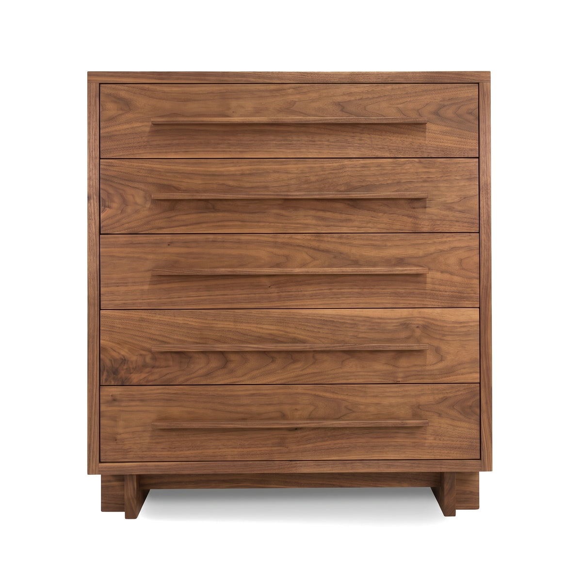 Vermont Furniture Designs Modern American 5-Drawer Chest featuring sleek handles and smooth finish, showcasing handcrafted American-made quality.