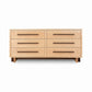Modern American 6-drawer dresser by Vermont Furniture Designs in light solid hardwood with contrasting dark handles, crafted in the USA.