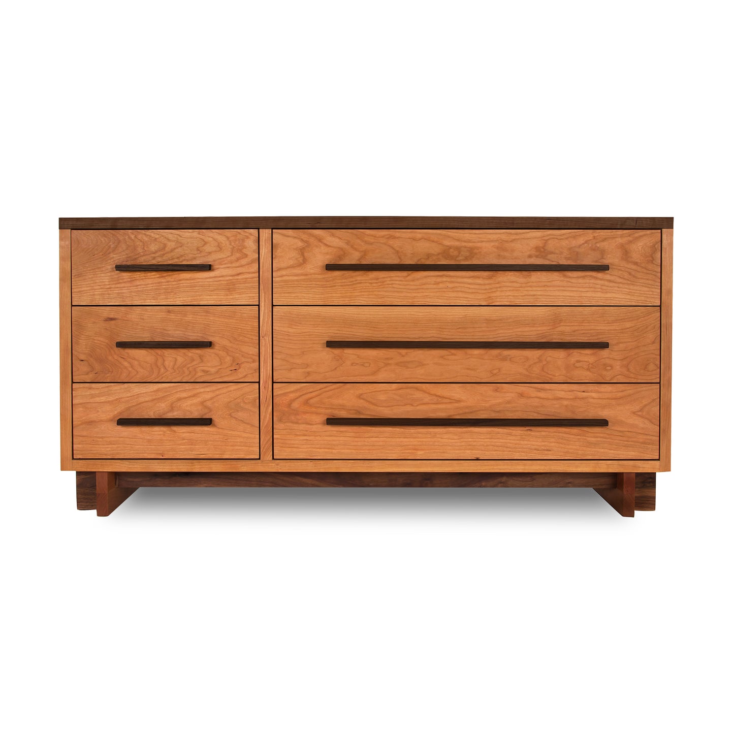 A Vermont Furniture Designs Modern American 6-Drawer Dresser #2 made of solid wood with four drawers.
