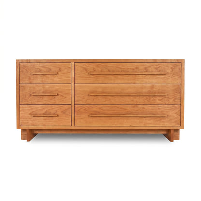 Modern American 6-Drawer Dresser by Vermont Furniture Designs in solid wood, showcasing sleek lines and natural grain; American made craftsmanship.