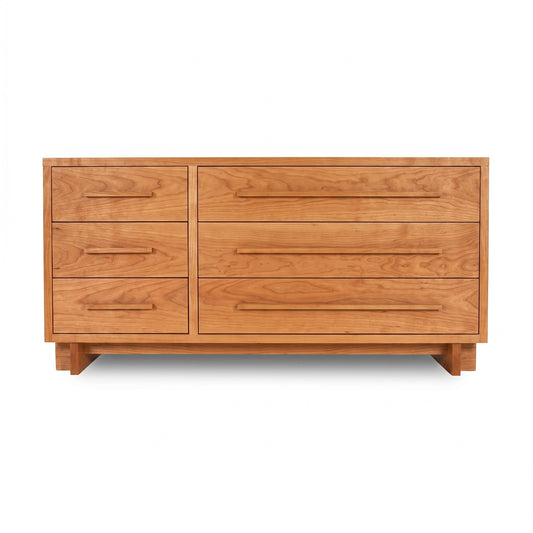 Modern American 6-Drawer Dresser by Vermont Furniture Designs in solid wood, showcasing sleek lines and natural grain; American made craftsmanship.