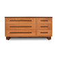 Modern American 6-Drawer Dresser by Vermont Furniture Designs with 3 large left drawers, 3 small right drawers, and sleek horizontal handles.