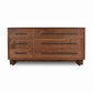Modern American 6-drawer dresser by Vermont Furniture Designs with horizontal handles and natural wood grain, crafted in the USA.