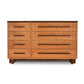 Vermont Furniture Designs Modern American 8-Drawer Dresser with dark top, showcasing elegant craftsmanship and ample storage.