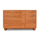Vermont Furniture Designs Modern American 8-drawer dresser in solid wood with natural finish, showcasing sleek lines and modern craftsmanship.