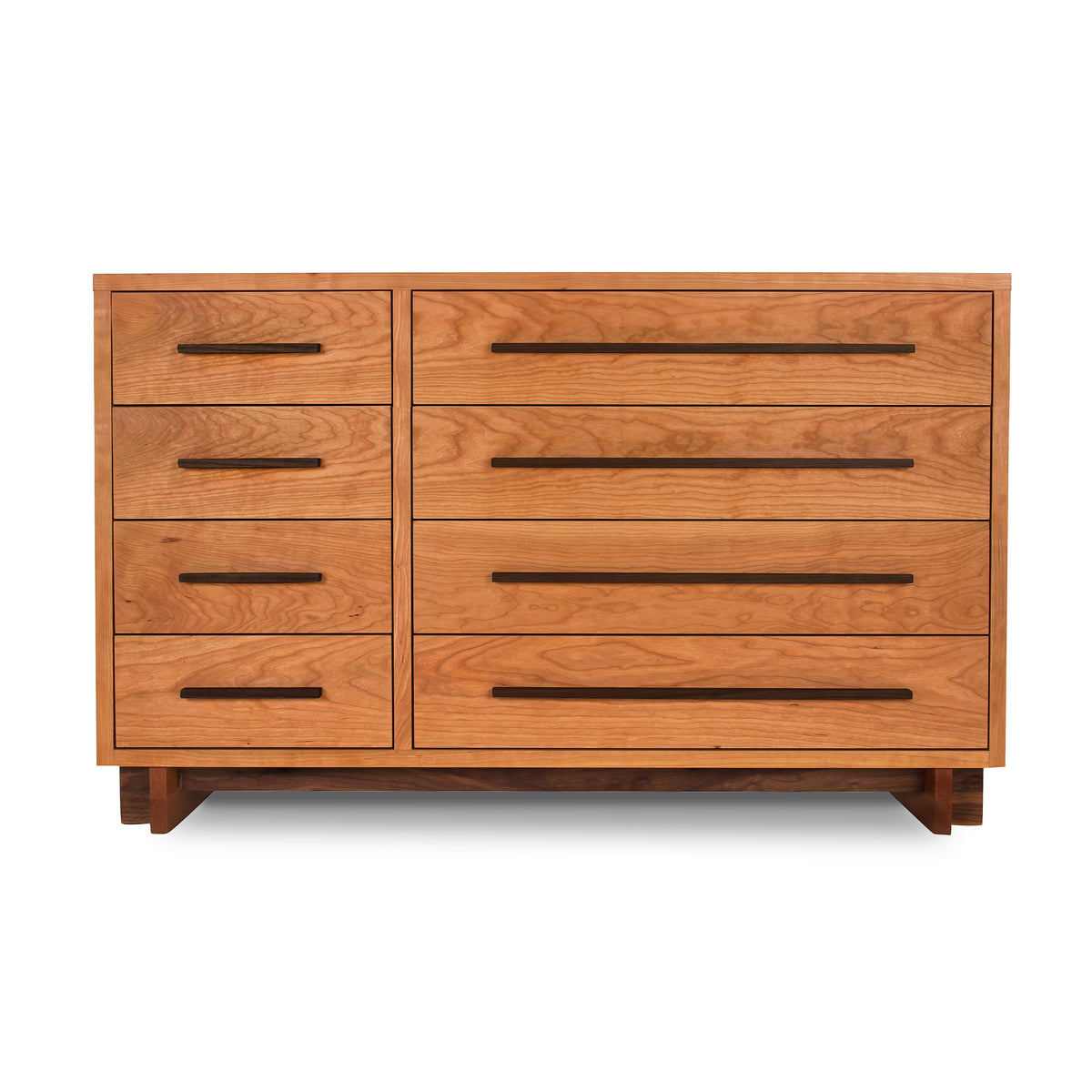 Modern American 8-Drawer Dresser #2 by Vermont Furniture Designs with solid wood construction and sleek dark handles, American made.