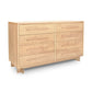 Modern American 8-Drawer Dresser in natural finish with integrated handles by Vermont Furniture Designs.