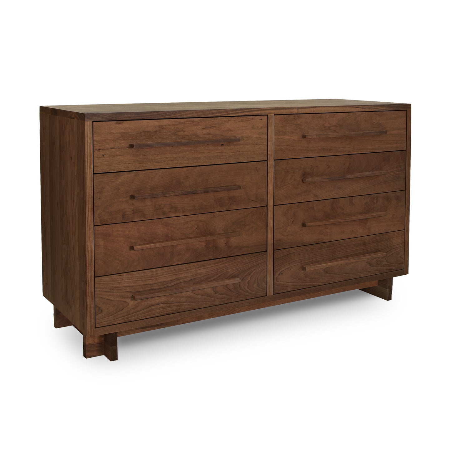 Smooth handmade Modern American 8-Drawer Dresser #1 by Vermont Furniture Designs with distinctive short legs.