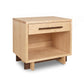 Modern American nightstand by Vermont Furniture Designs featuring one drawer and an enclosed shelf, crafted from high-quality American hardwoods.