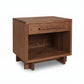 Modern American 1-Drawer Enclosed Shelf Wide Nightstand by Vermont Furniture Designs, crafted in the USA from solid wood, shown with sleek contemporary details.
