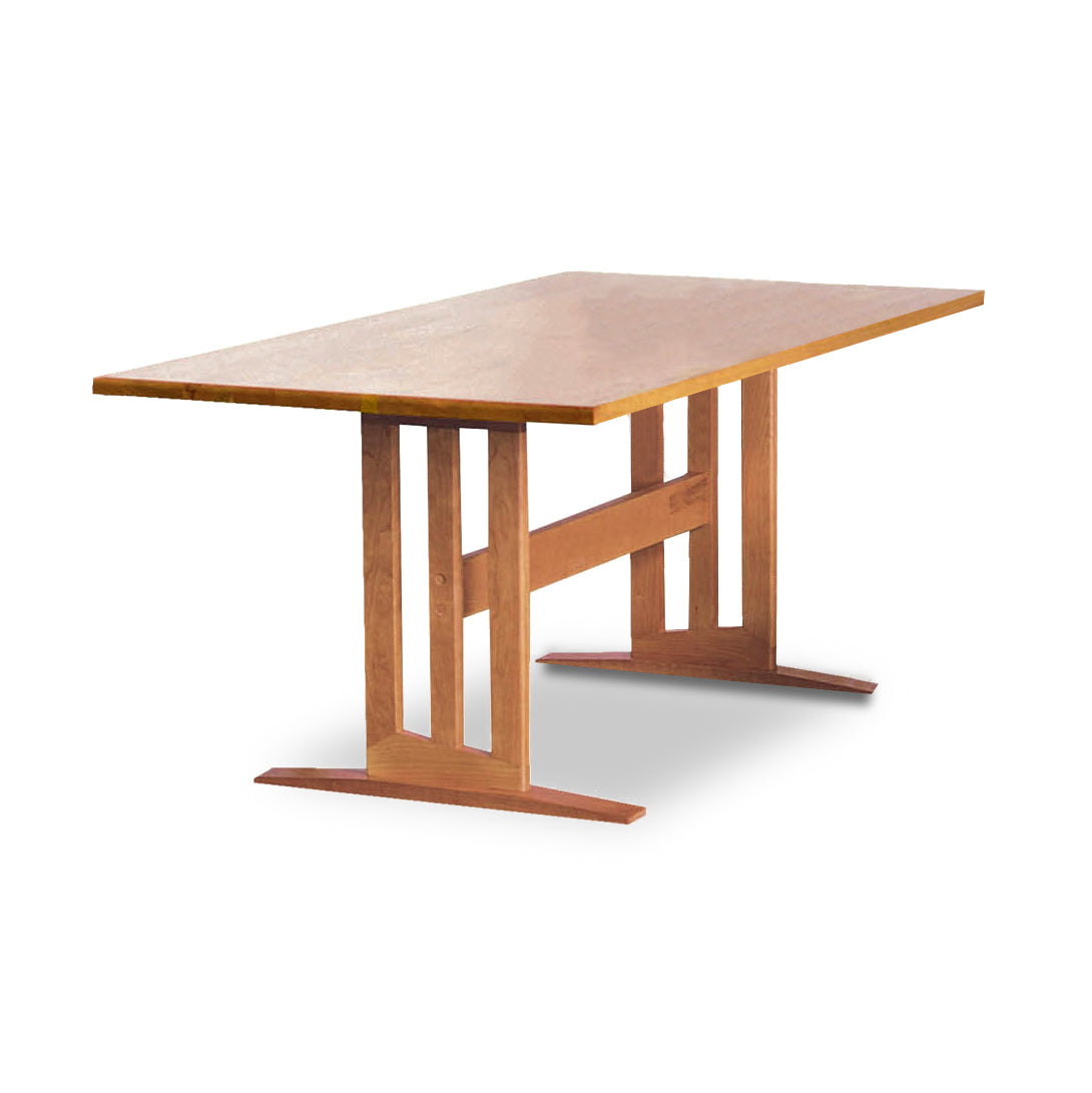 Modern Contemporary Trestle Solid-Top Table