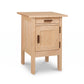 Modern Craftsman 1-Drawer Nightstand with Door by Vermont Furniture Designs, shown in light wood finish with contemporary styling, handcrafted in the USA.