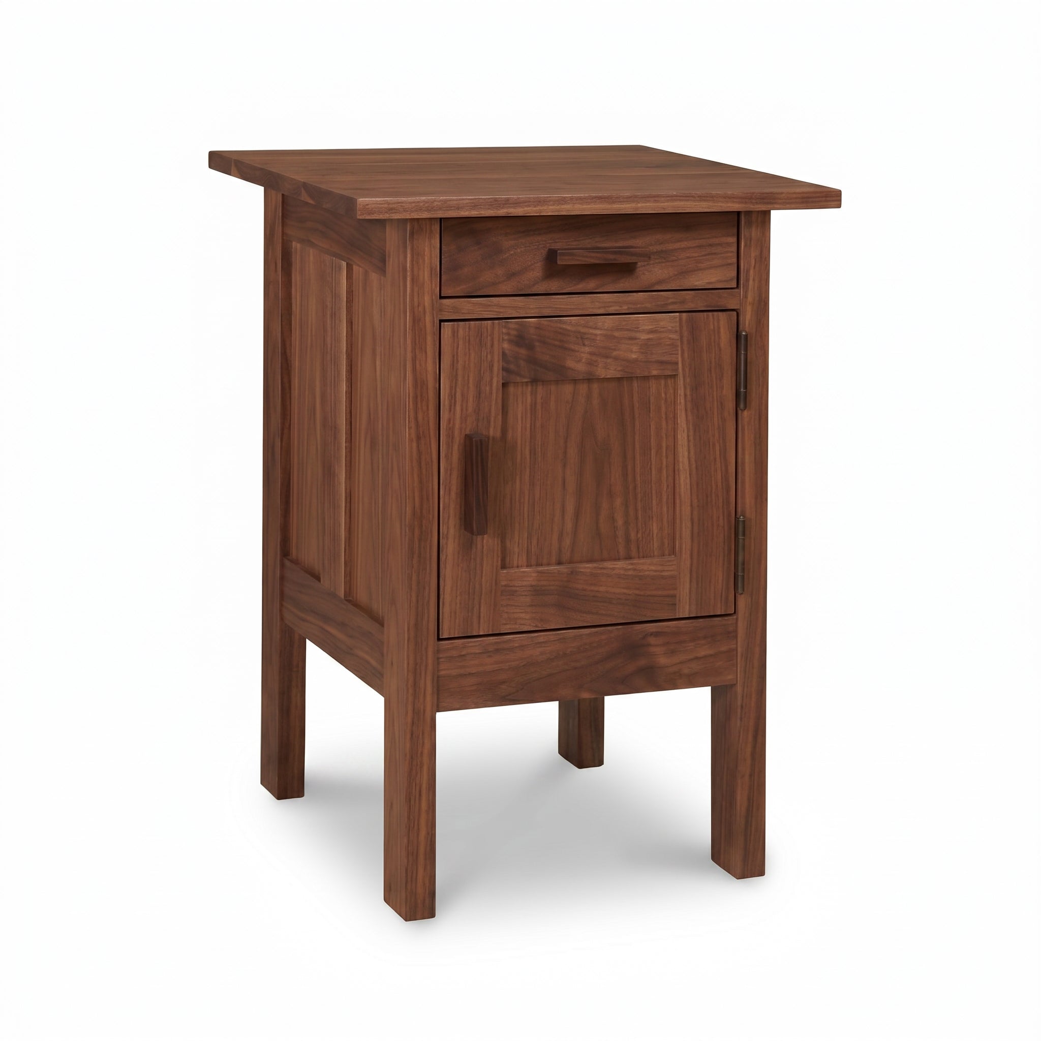 Modern Craftsman 1-Drawer Nightstand with Door – Solid Wood