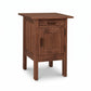 Modern Craftsman 1-Drawer Nightstand with Door by Vermont Furniture Designs, American made from solid hardwood in mission style, close-up view.