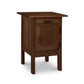 A small wooden Modern Craftsman 1-Drawer Nightstand with Door featuring a Vermont Furniture Designs brand.