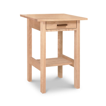 Modern Craftsman 1-Drawer Open Shelf Nightstand in solid wood, featuring a sleek design and handcrafted details.