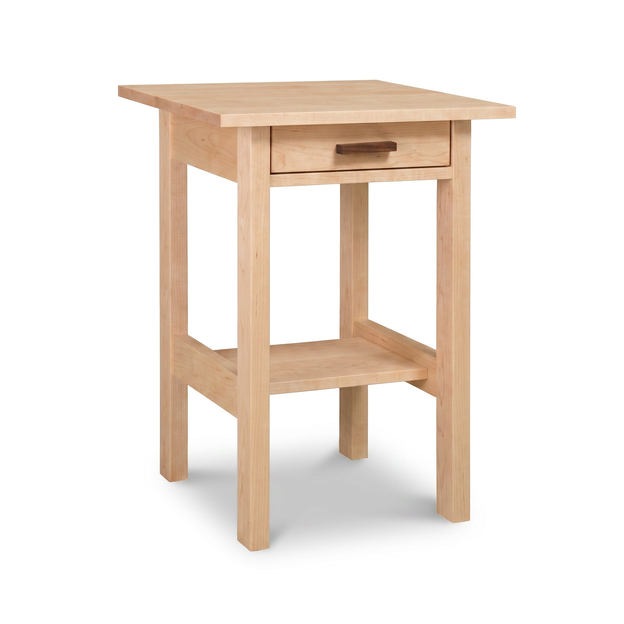 Modern Craftsman 1-Drawer Open Shelf Nightstand – Solid Wood