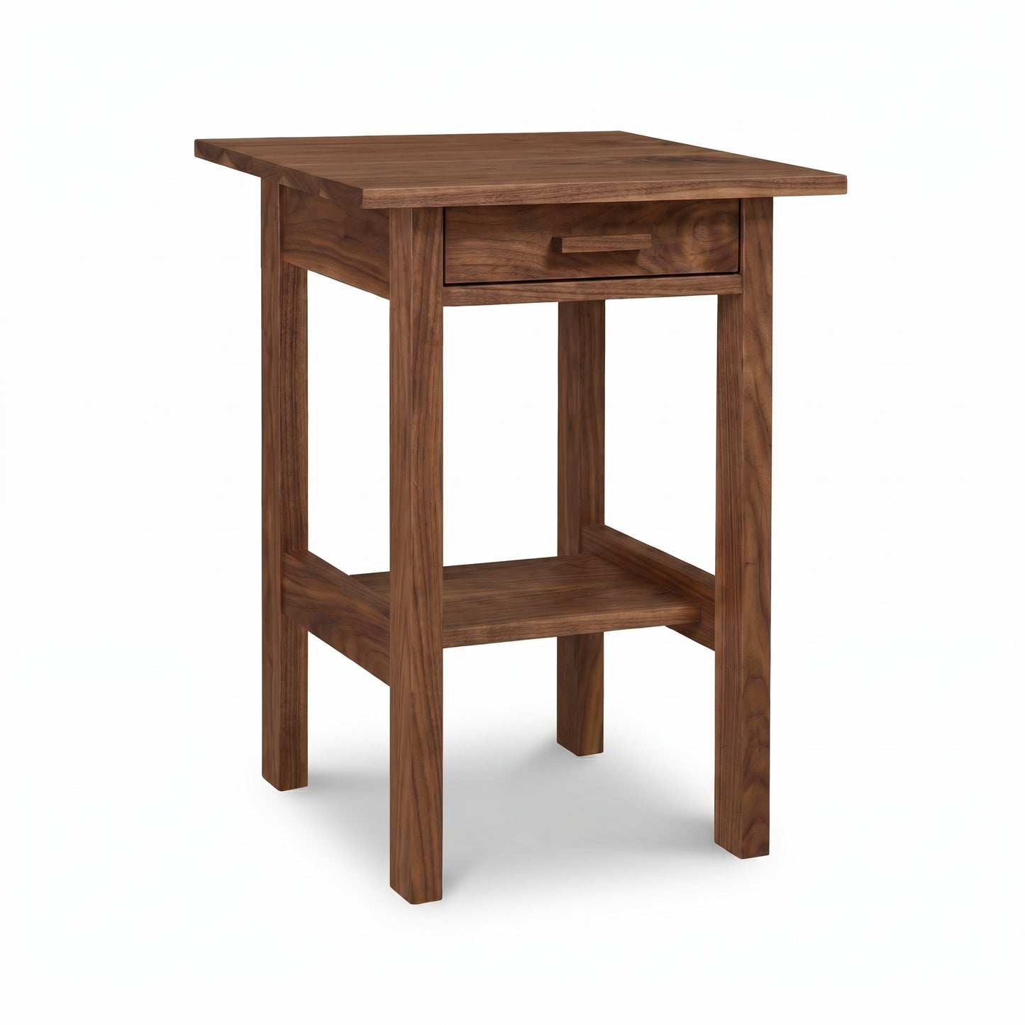 Modern Craftsman 1-Drawer Open Shelf Nightstand by Vermont Furniture Designs, featuring solid wood construction and expert craftsmanship.