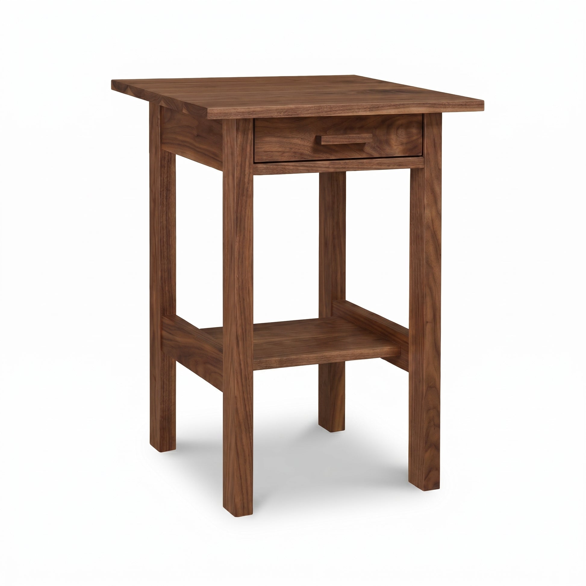 Modern Craftsman 1-Drawer Open Shelf Nightstand by Vermont Furniture Designs, featuring solid wood construction and expert craftsmanship.