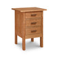 Modern Craftsman 3-Drawer Nightstand by Vermont Furniture Designs isolated on a white background.