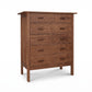 Vermont Furniture Designs Modern Craftsman 5-Drawer Chest with mission style and flat handles, handcrafted in America from premium hardwood.