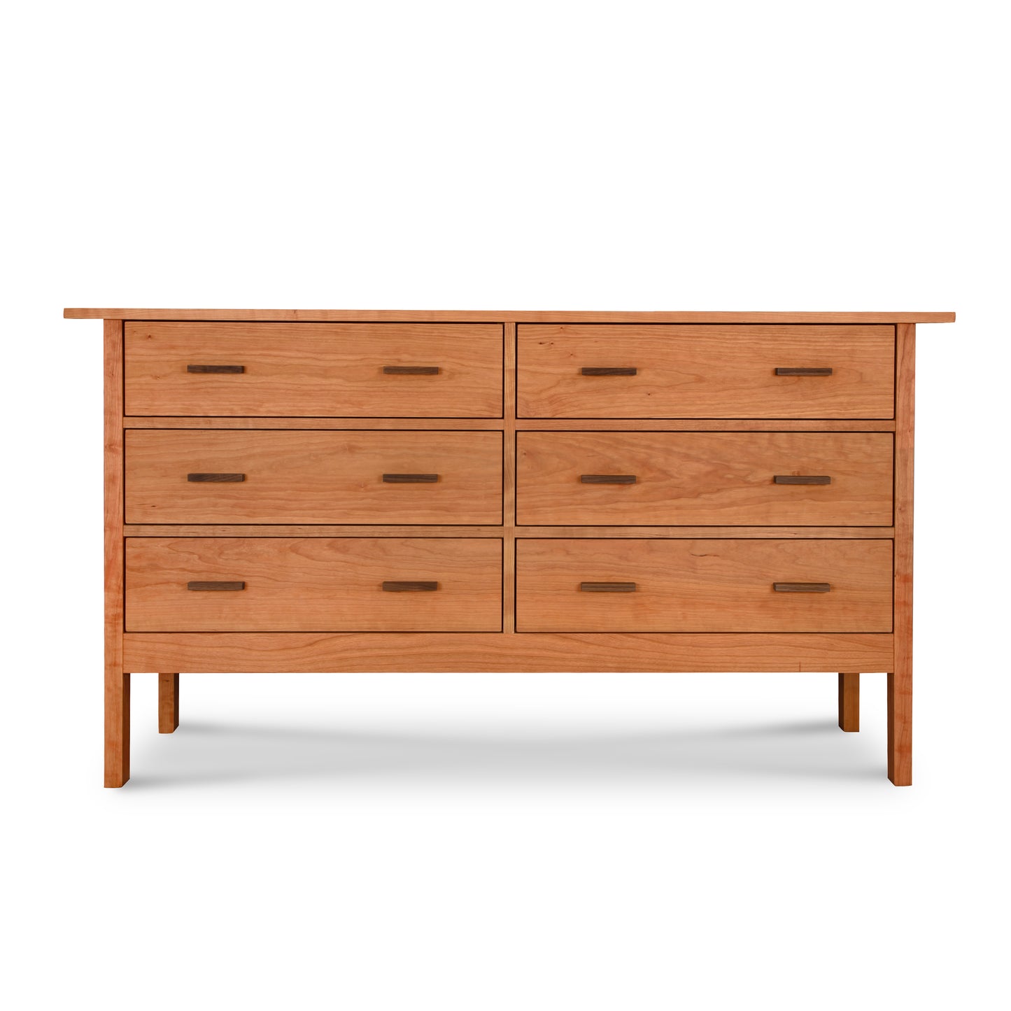 A Modern Craftsman 6-Drawer Dresser from Vermont Furniture Designs, isolated on a white background.