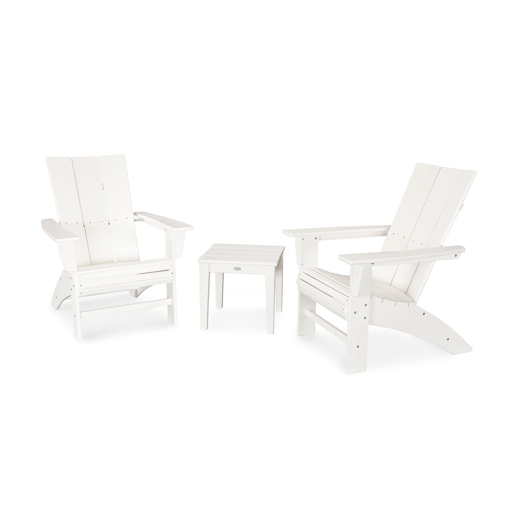 Modern Curveback Adirondack 3Piece Set by POLYWOOD Vermont Woods Studios