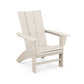 A single beige POLYWOOD Modern Curveback Adirondack chair featuring a high back and wide armrests, isolated against a white background.