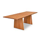 Lyndon Furniture Modern Designer Extension Table crafted from hardwood with angled pedestal legs, highlighting its sleek, contemporary design.
