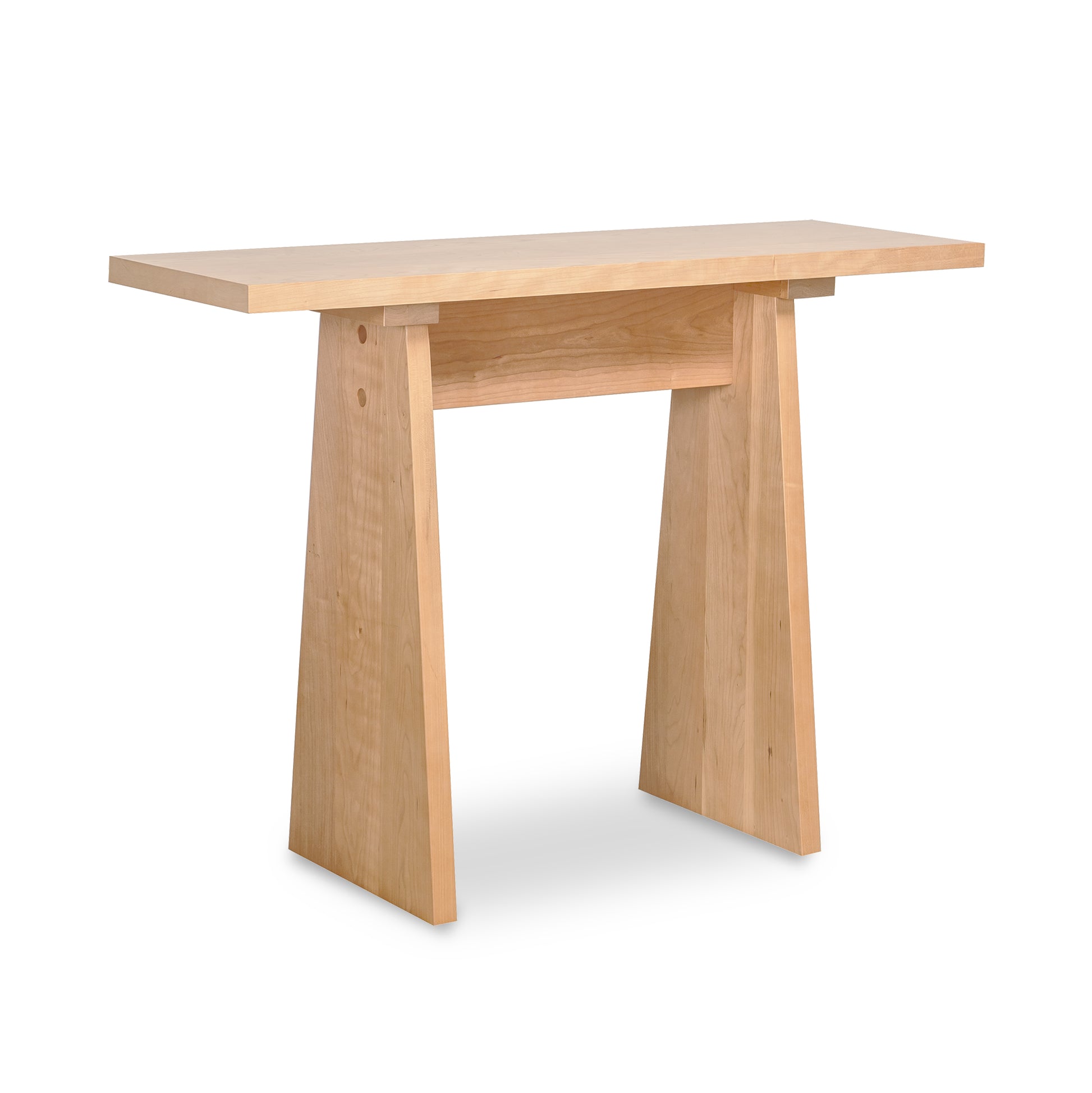 Modern Designer Sofa Table by Lyndon Furniture, with angled legs and minimalist design, expertly handcrafted in Vermont from solid American wood.