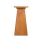 Modern Designer Sofa Table by Lyndon Furniture with a trapezoidal solid wood base and natural grain, highlighted in a front view.