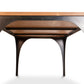 Modern Industrial Arched Table by Vermont Woods Studios featuring a rectangular hardwood top and striking black metal arched legs, handcrafted in the USA.