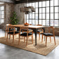 Vermont Woods Studios Modern Industrial Arched Table with six matching chairs, showcasing high quality, American made dining furniture.