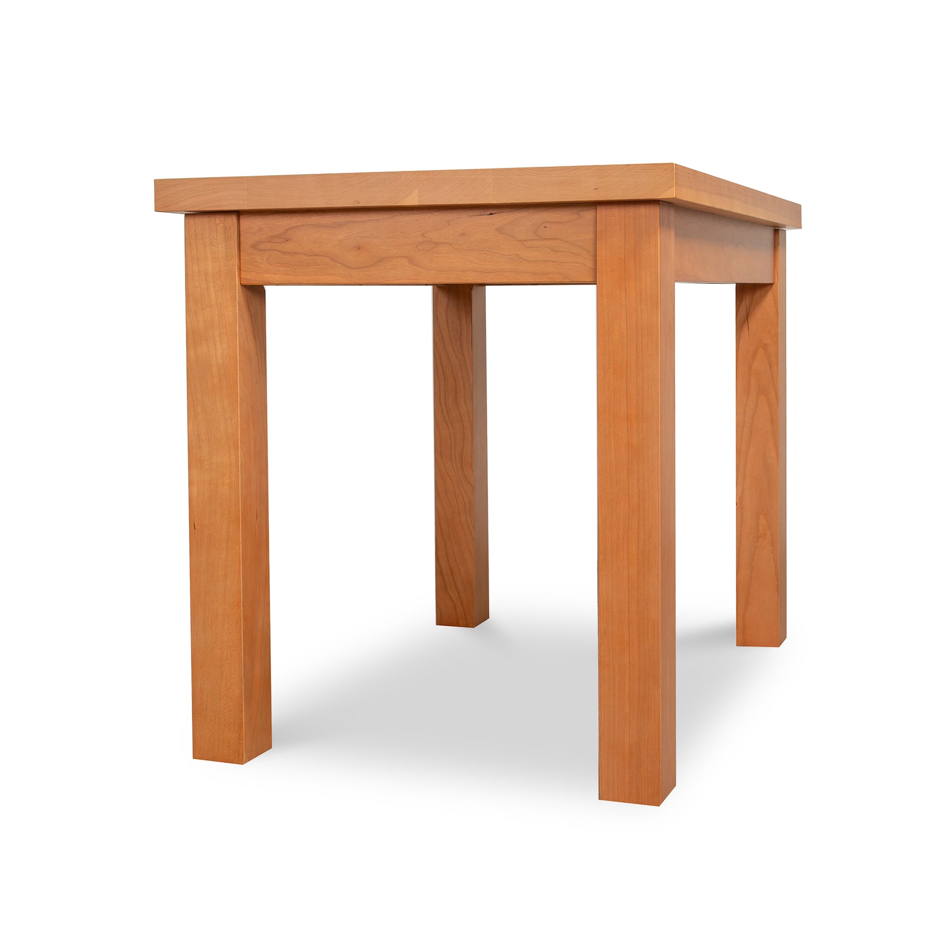 Lyndon Furniture Modern Mission End Table in solid wood, four-leg design, handcrafted in Vermont with American hardwoods.