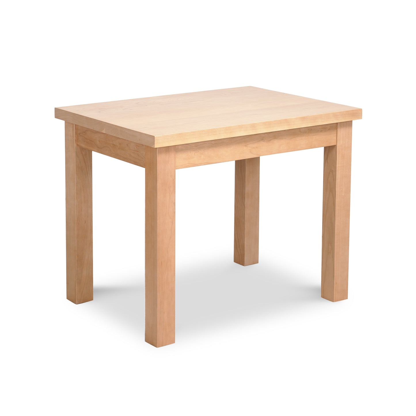 Lyndon Furniture Modern Mission End Table crafted from solid wood with four sturdy legs, showcasing quality Vermont craftsmanship and timeless mission design.
